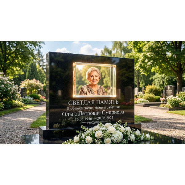 Фото в стекле на памятник — современные портреты и образы