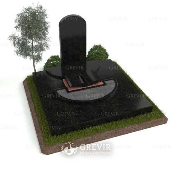 Мемориальный комплекс из гранита с бетонным цоколем