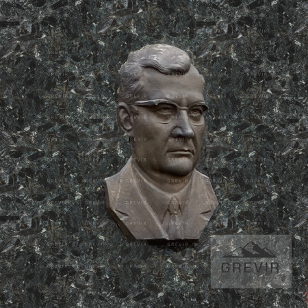 Бронзовый барельеф на Пироксените Сопка Бунтина barb10015