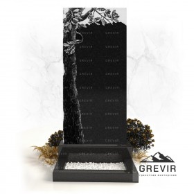 Надгробие в виде дерева дуба - гравировка gr06