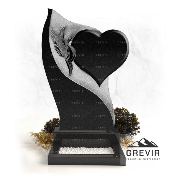 Памятник с птицей и сердцем gr34