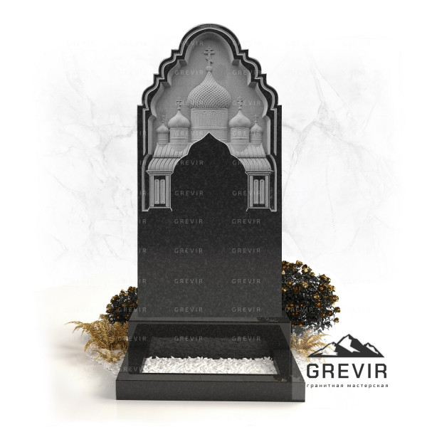 Памятник из гранита храм барельеф gr704