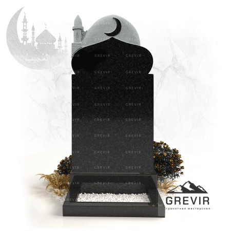 Мусульманский гранитный памятник с минаретом gr763