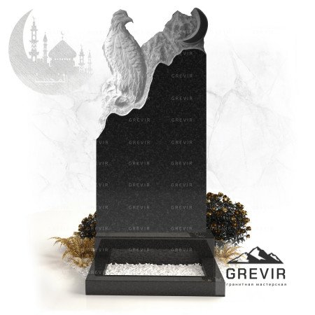 Мусульманский гранитный памятник с орлом gr794