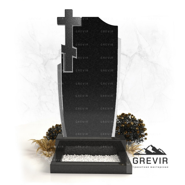 Гранитный памятник с крестом GR907 – купить эксклюзивный монумент