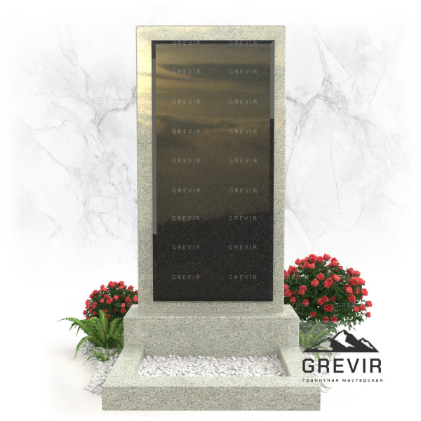 Памятник из цветного гранита Мансуровский и Диабаз gr962: Вечная Память и Эстетика