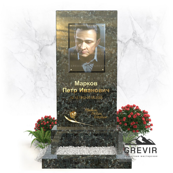 Памятник из цветного гранита с фото и гравировкой: вечная память близким