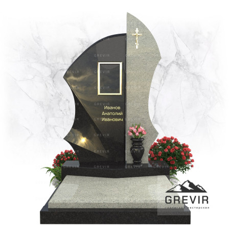 Памятник из цветного гранита Диабаз и Мансуровсий gr999