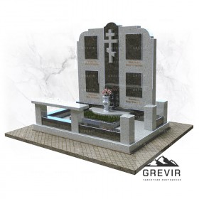 Памятник комплекс на могилу из светлого гранита kom65001