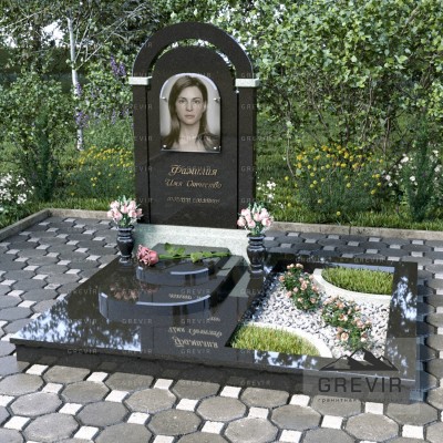 Памятник под ключ на могилу с аркой kom65004