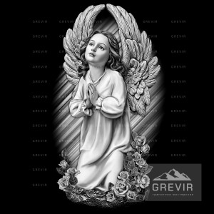 Эскиз молящегося ангела в профиль для памятника