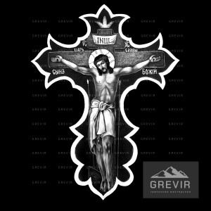 Распятие Христово с ярким свечением эскиз