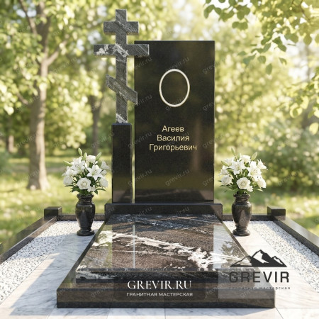 Памятник из гранита Гранатовый амфиболит и Диабаз gr1039