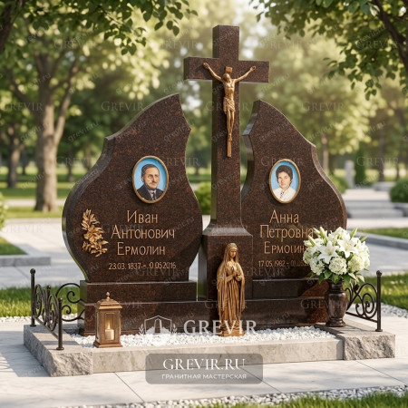 Европейский памятник на могилу из цветного гранита 65035