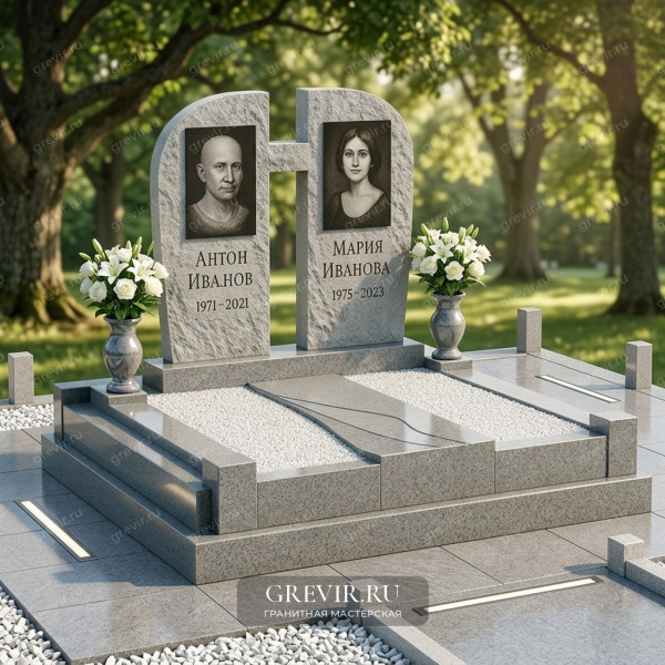 Европейский мемориальный памятник из светлого гранита