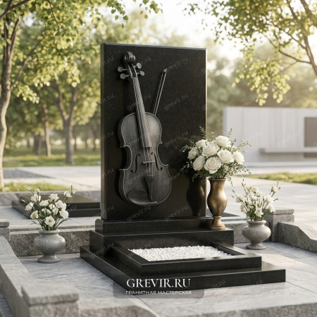 Памятник с гравировкой скрипки