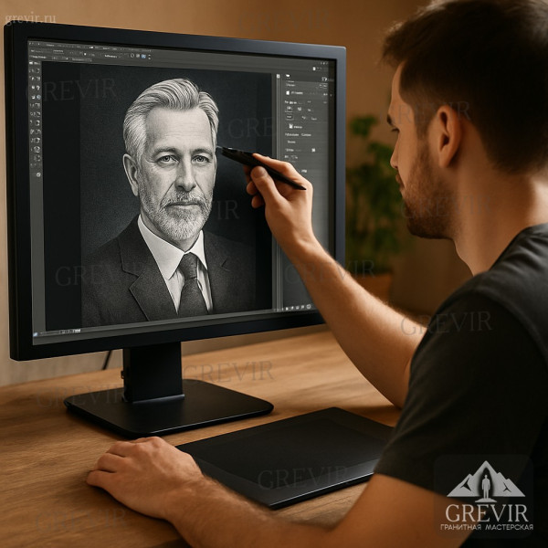Обработка фотографии для памятника