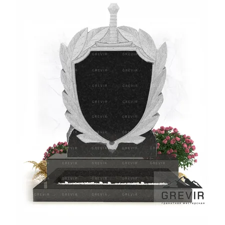 Памятник в виде щита и меча из гранита gr651