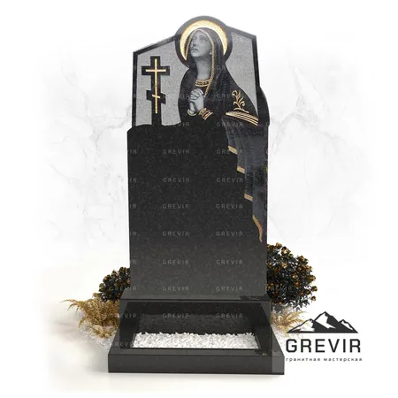 Памятник с эксклюзивной иконой из гранита gr670