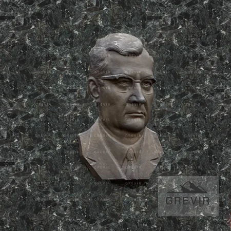 Бронзовый барельеф на Пироксените Сопка Бунтина barb10015