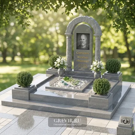 Гранитный комплекс на могилу из светлого гранита gr1083